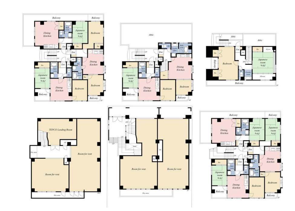 国立市富士見台１丁目の一棟マンションの間取り