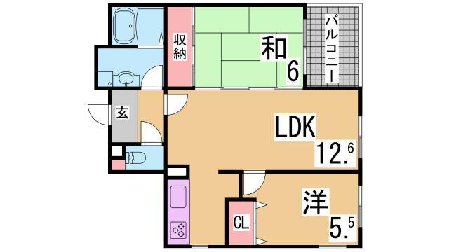 神戸市須磨区戎町２丁目の賃貸マンションの間取り