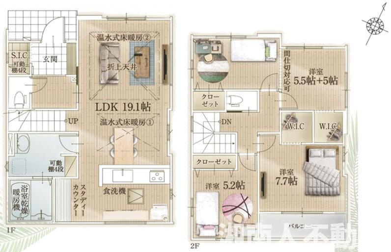 藤沢市大庭５５７１新築戸建の間取り
