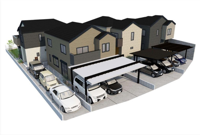 敷地面積４５坪　ウリチ　川越市南大塚一丁目 の外観パース|建物イメージパース