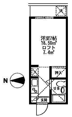 ワンルーム　ロフト付