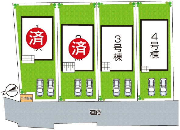 紀の川市下井阪　第3期　新築一戸建ての区画図|全4区画