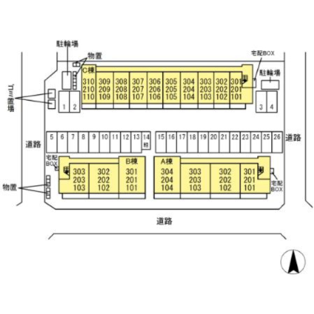 リヴェール中御所　Cの区画図