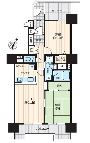 【間取り】 | アーベイン川越南大塚キッズプレース | ２DK