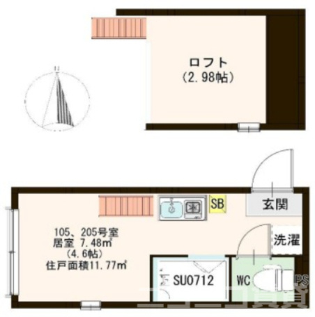 板橋区幸町のアパートの間取り