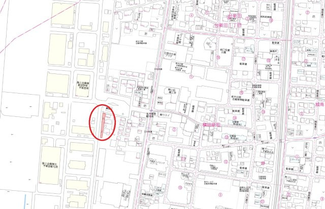 宇都宮市上横田町　土地の地図