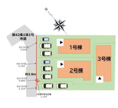 【区画図】 | 福岡市南区大平寺2丁目4期　1号棟（全3棟）【仲介手数料無料・0円】 | 区画図です。1号棟
