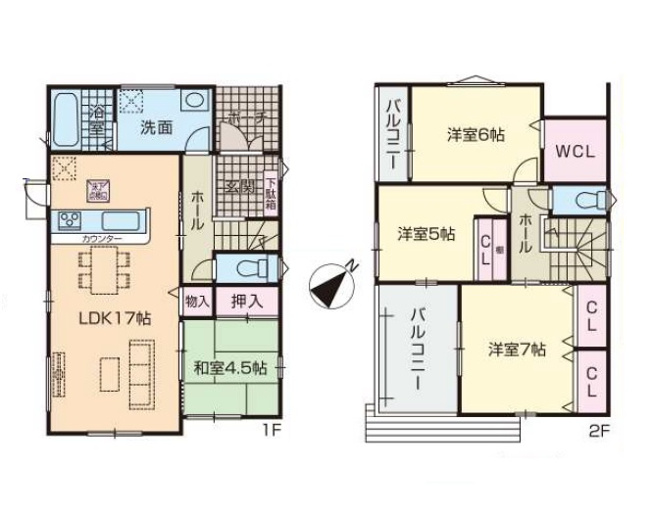 【間取り】 | 糟屋郡第1宇美町神武原1丁目　1号棟（全3棟）【仲介手数料無料・0円】 | 平日、土日祝日もお好きな日時にご見学可能です。お気軽にお問合せ下さい。