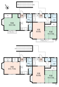2K×2部屋、1K×2部屋の間取りとなります。