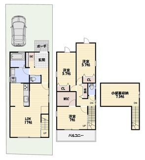 【間取り】 | 伏見区石田内里町　新築戸建