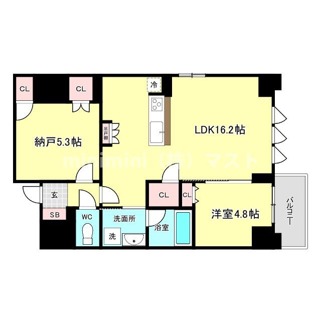 スプランディッド上本町WESTの間取り