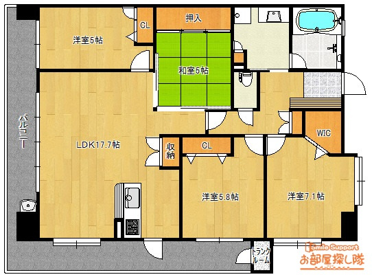 アーバンパレス六ツ門セントラルベースの間取り