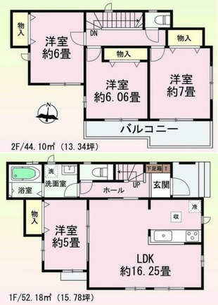 ハートフルタウン蟹江町今西　全1棟　新築戸建の間取り