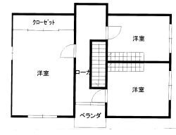 【間取り】 | 東黒石野一丁目売家 | ２Ｆ平面図　　洋室に上部ロフトがあります