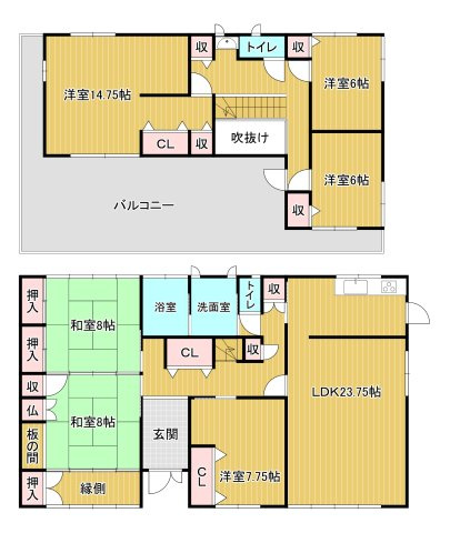 神埼町鶴戸建の間取り