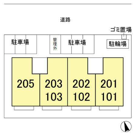 コーポリンクル Ｂの区画図