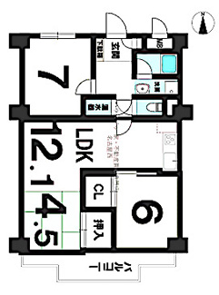 【間取り】 | 【桜山ハイツ】✨️仲介手数料無料✨️松栄小学校・桜山中学校