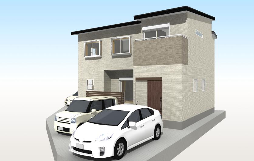 福井町　建築条件付き　Ｆ号地　売土地の外観パース|プラン例　建物面積　101.65㎡（約30.75坪）　建物価格　2280万円