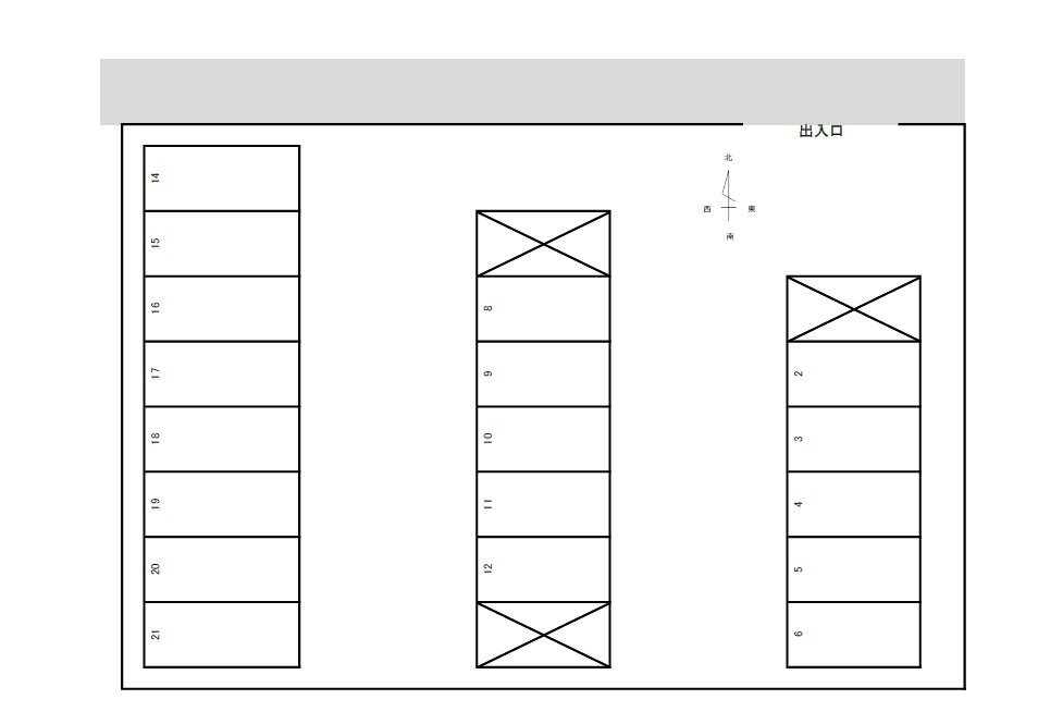 浜町(赤坂様)月極駐車場の区画図