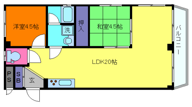 買出人センターマンションの間取り