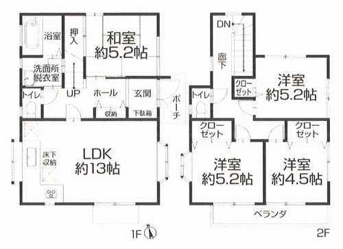 茅ヶ崎市香川4丁目　中古戸建の間取り