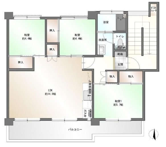 【間取り】 | 西けやき台団地２号棟 | 3LDK
