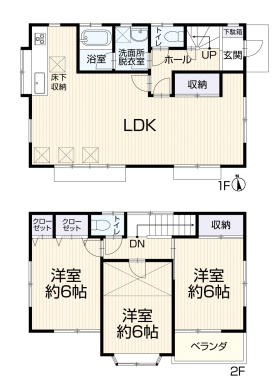 さいたま市北区宮原町　中古一戸建ての間取り|さいたま市北区宮原町　中古一戸建て、3LDK、土地面積100.08m2、建物面積84.27m2