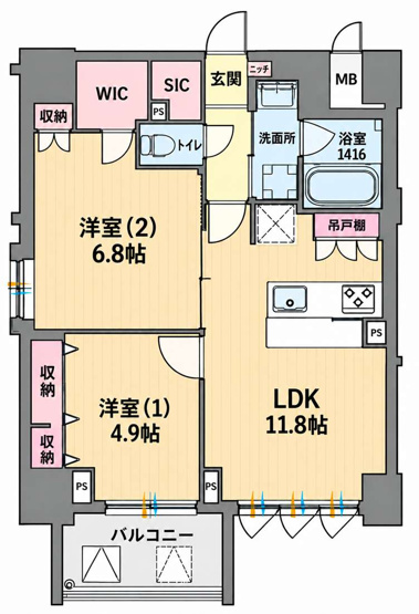 【間取り】 | スプランディッド上本町WEST