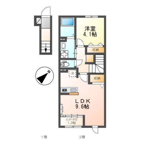 【間取り】 | スターテラスひうち | 1LDKのお部屋です
