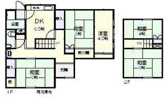 【間取り】 | 朝日古曽志町貸家