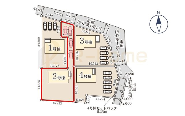 第1常総市向石下　新築戸建て　2号棟の区画図|大きなお買い物だからこそ、メリット・デメリットを伝えさせて頂きます。
R-homeにお任せください♪