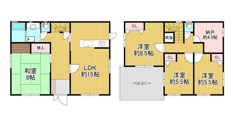 清滝中町　中古一戸建ての間取り|間取り図はいかがですか？ご希望を叶える間取りですか？リビングの広さは？水回りの位置は？カウンターキッチン？など色々な情報が集約されています。弊社ではリフォームなどのご相談も承っております。