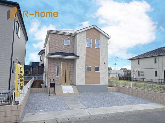 第1八千代町菅谷　新築戸建て　1号棟の外観|ご予約を頂ければ、『平日』はもちろん『早朝』や『夜間』もご見学可能です♪お気軽にお申し付けください♪