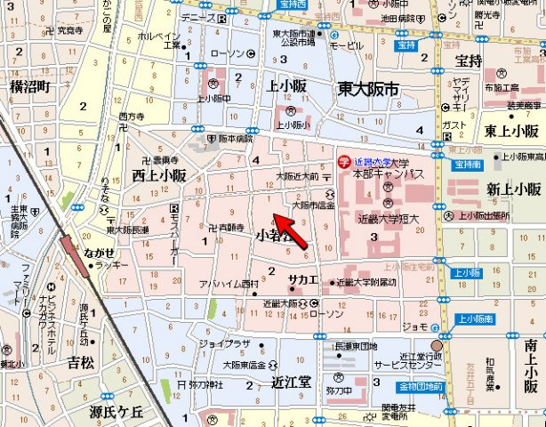 プレアール小若江の地図