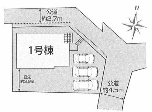 平塚市万田1丁目　新築戸建全1棟の区画図