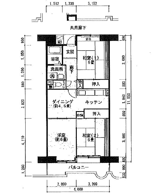 ハーバーランド神戸駅前３ＤＫの間取り