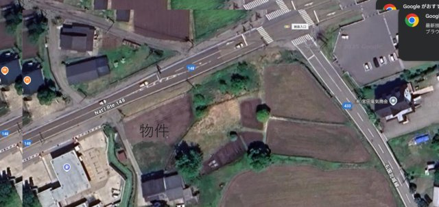 岩岳新田地区国道沿いの土地の周辺