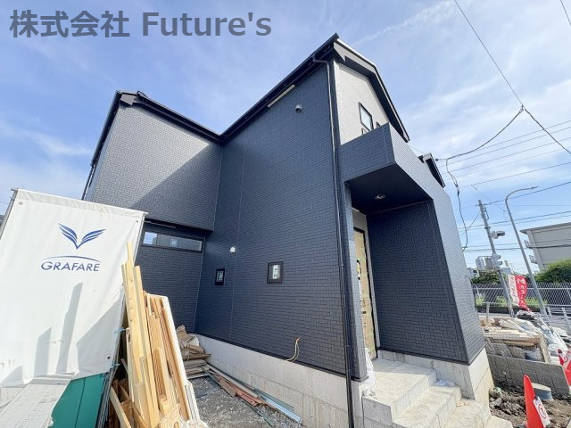 流山市鰭ヶ崎　新築戸建　全2棟　2号棟の外観|現地の写真になります。