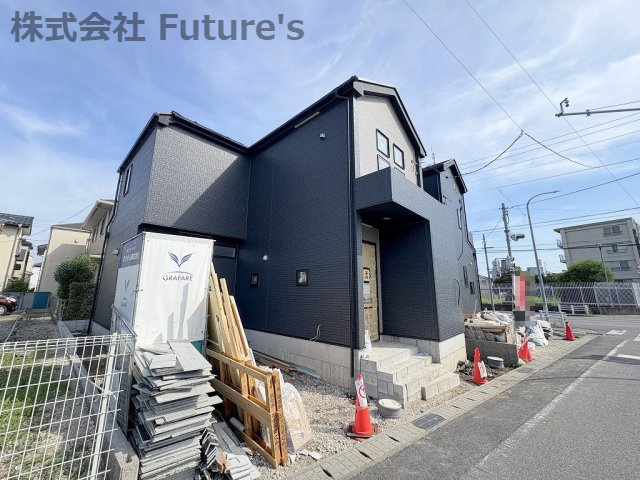 流山市鰭ヶ崎　新築戸建　全2棟　2号棟の外観|現地の写真になります。