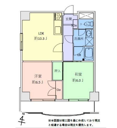 【間取り】 | ラフィーネ川越 | ２LDK