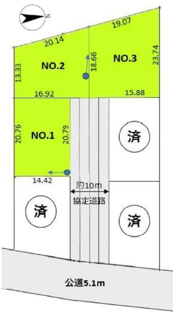 敷地面積１２３～１５１坪　鶴ヶ島市三ツ木