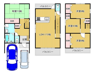 【間取り】 | 【平成２３年１０月建築】まだまだ綺麗な物件です！是非現地にてご体感ください！