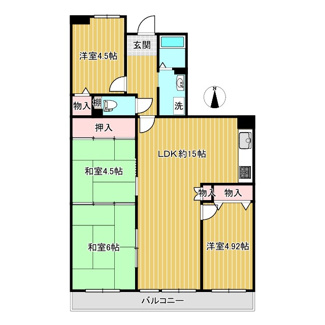 【間取り】 | サンヴァリエ東長居5号棟 | 4LDKです。