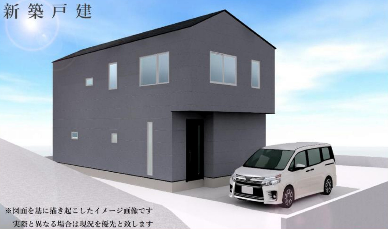 横浜市鶴見区獅子ヶ谷3丁目 新築戸建て【仲介手数料無料】の外観パース