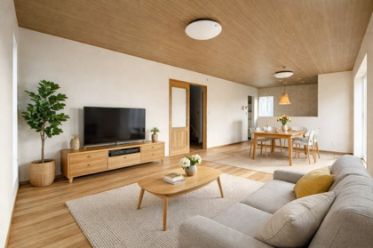 【居間・リビング】 | 【LDK　CG家具設置イメージ】
※画像に含まれる家具家電はCGで作成したイメージです。
実際の物件には付帯しません。