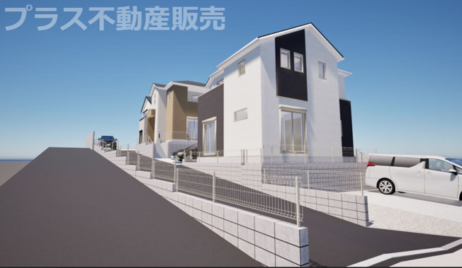 【外観】 | 福岡市城南区友丘4丁目1期　2号棟（全3棟）【仲介手数料無料・0円】 | 完成イメージの外観パースです。