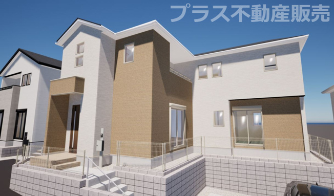 【外観】 | 福岡市城南区友丘4丁目1期　2号棟（全3棟）【仲介手数料無料・0円】 | 完成イメージの外観パースです。