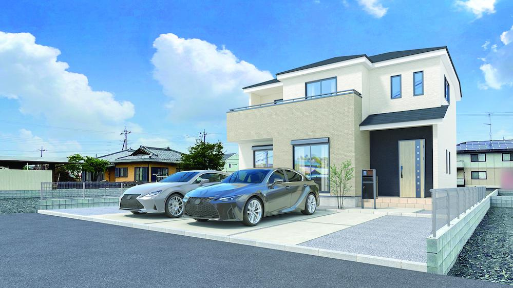 佐野市奈良渕　新築戸建5-5の外観パース