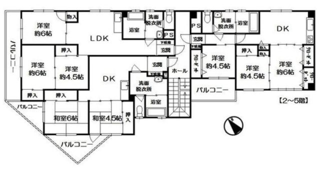 北九州市八幡東区西本町１丁目　一棟収益マンションの間取り