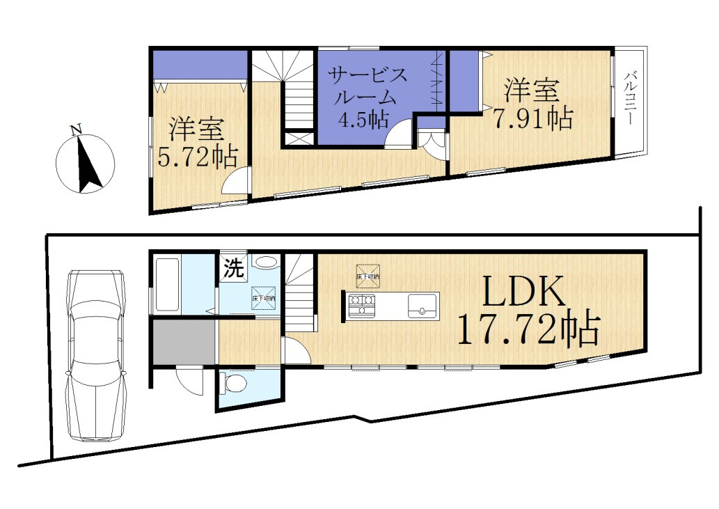 大津市梅林2丁目　新築戸建の間取り